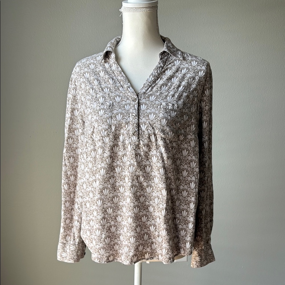 GAP | Cocoa Powder Long Sleeve Blouse